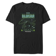 Men's Pokemon Bulbasaur Retro Grid Graphic Tee Black 3X Large